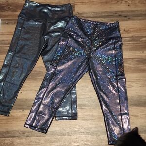 Shimmering Womens Crop Leggings